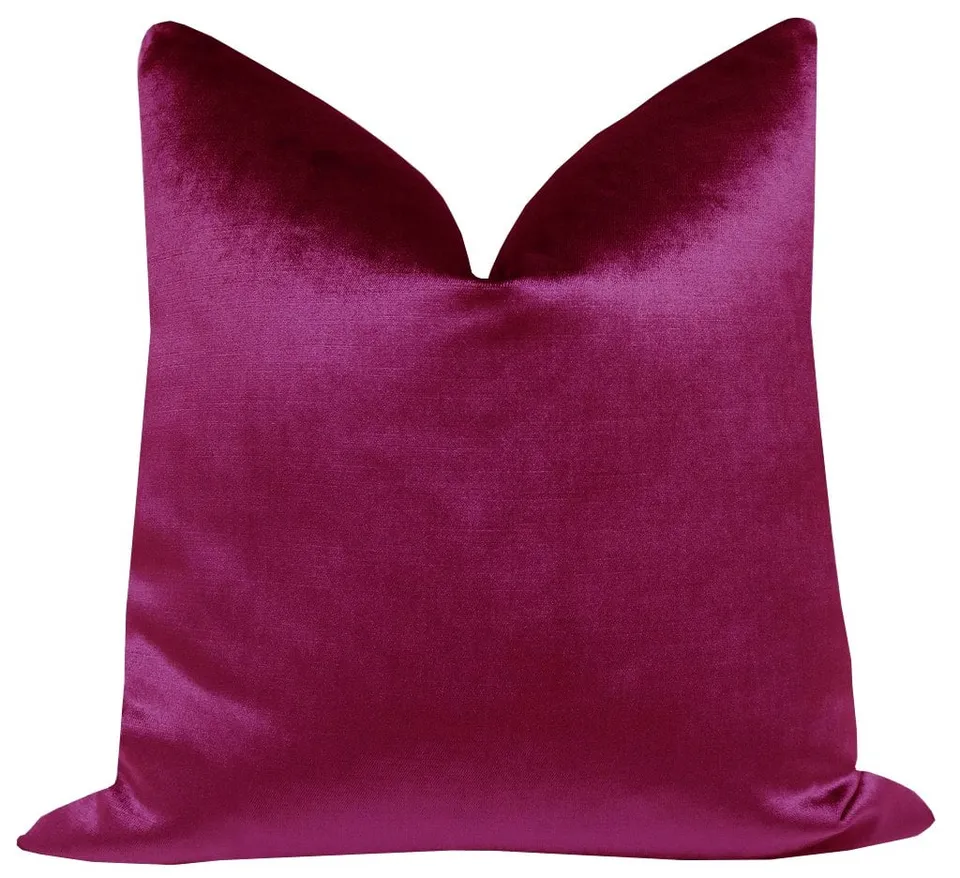 FAUX SILK VELVET // MAGENTA - 20" X 20"