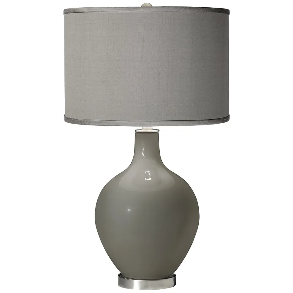 Color Plus Ovo 28 1/2" Faux Silk Shade Gauntlet Gray Table Lamp