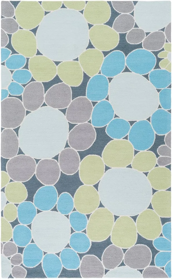 Peek-A-Boo Blue Indoor 2' x 3' Handmade Rug
