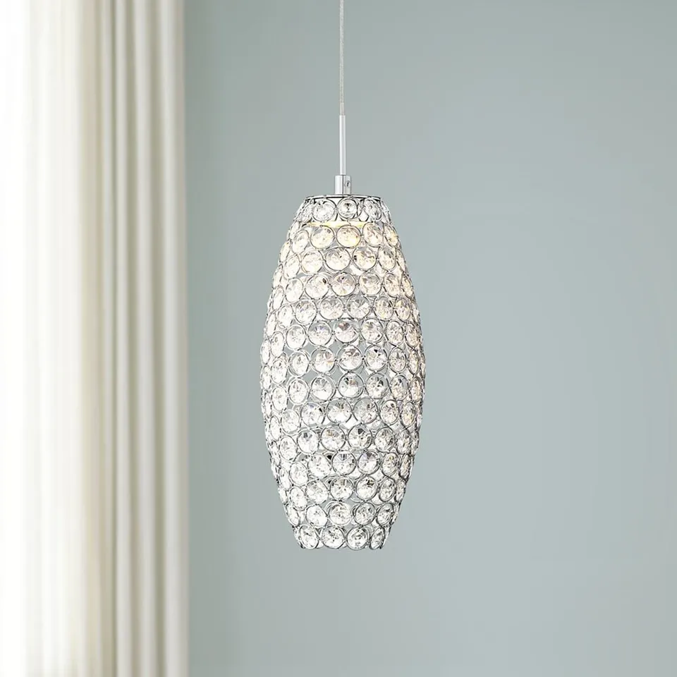 Possini Euro Carlier 5 1/4"W Chrome LED Crystal Mini Pendant