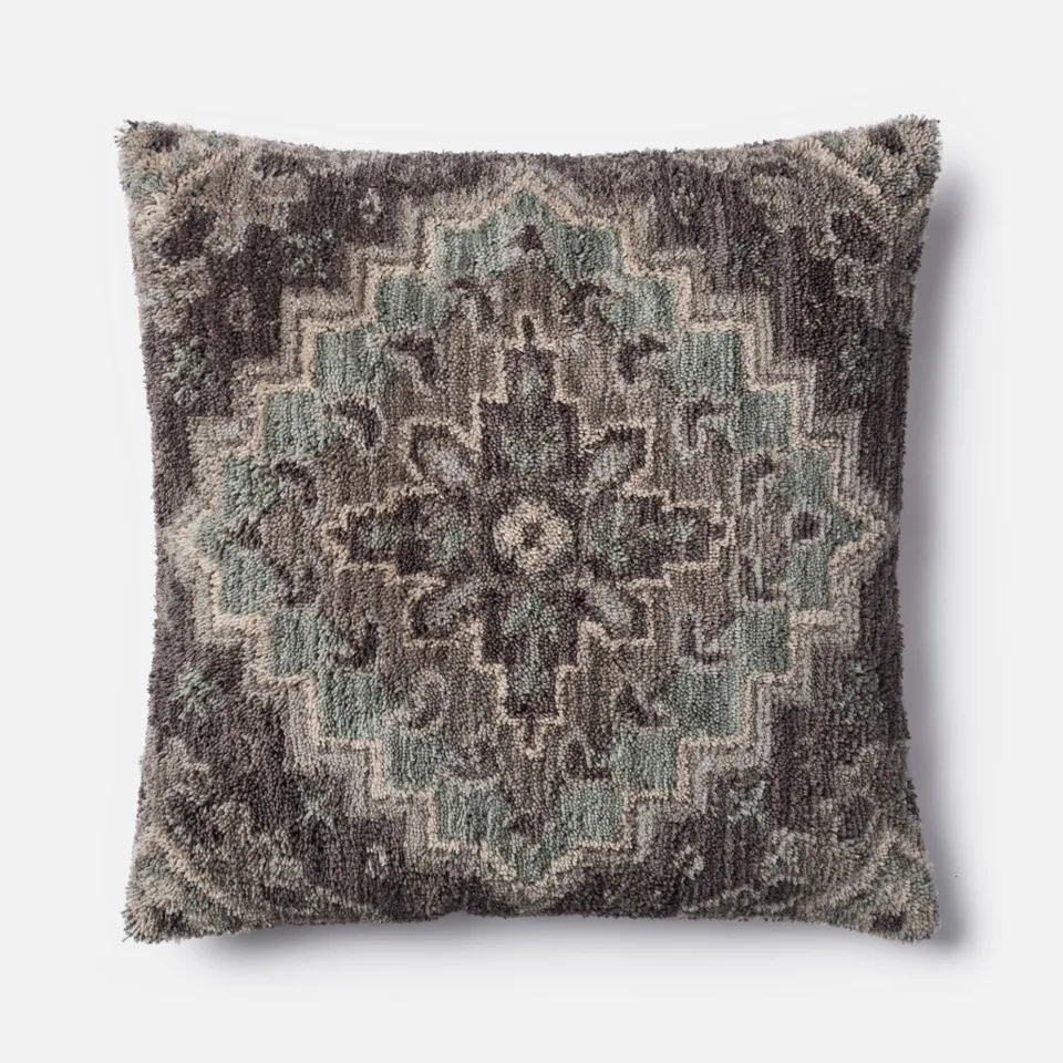 PILLOWS - GREY - 22" X 22" Cover w/Down