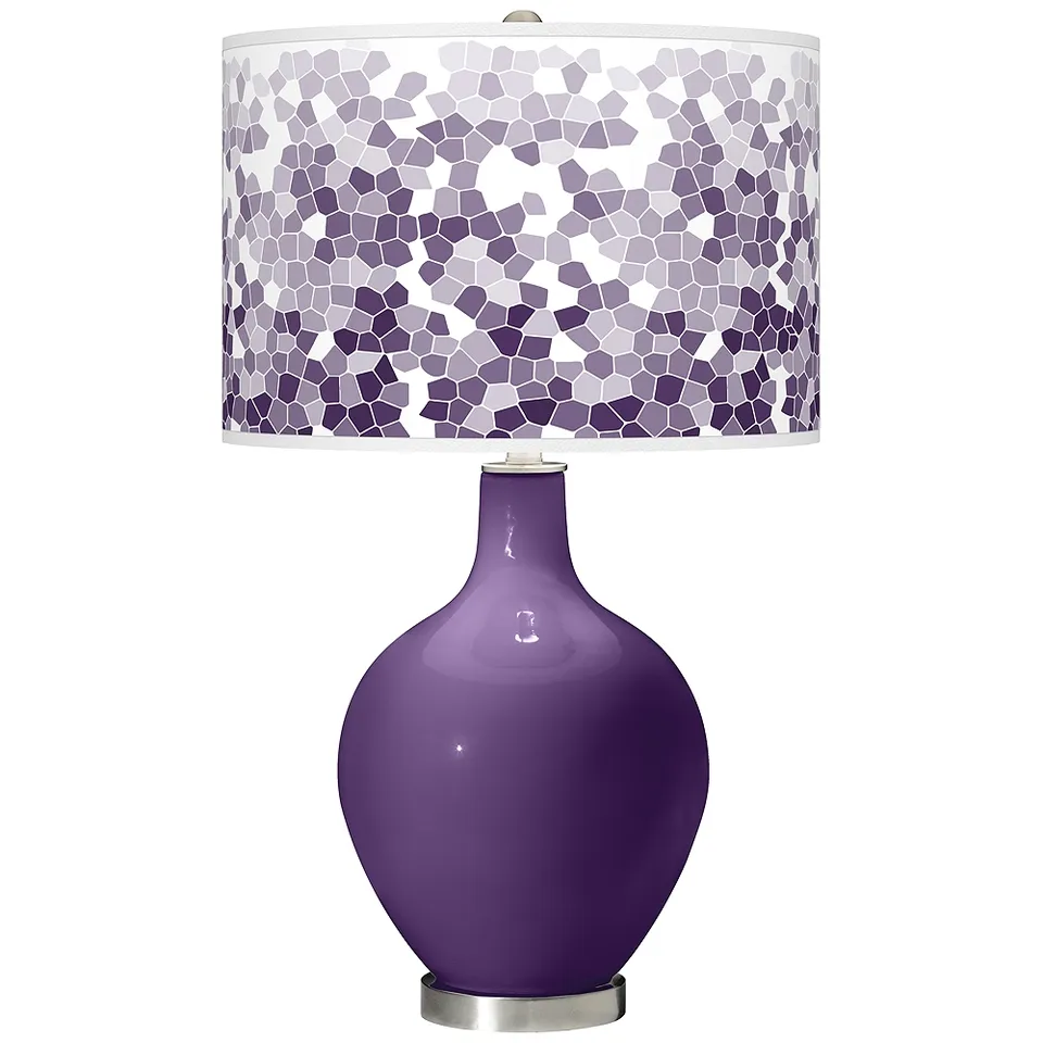 Color Plus Ovo 28 1/2" High Mosaic Shade Acai Purple Table Lamp