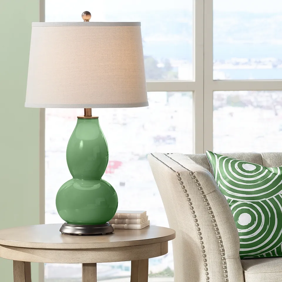 Color Plus Double Gourd 28 3/4" Garden Grove Green Table Lamp