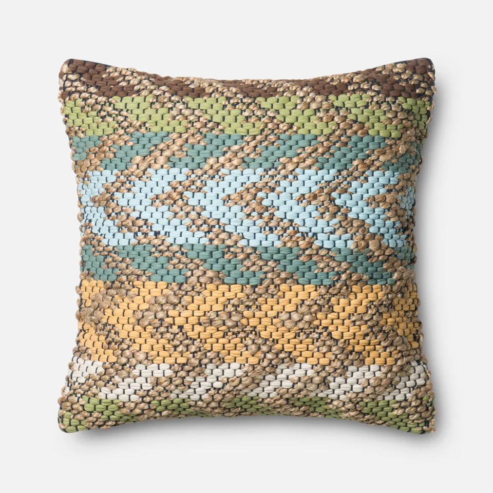 PILLOWS - GREEN / MULTI - 22" X 22" Cover Only