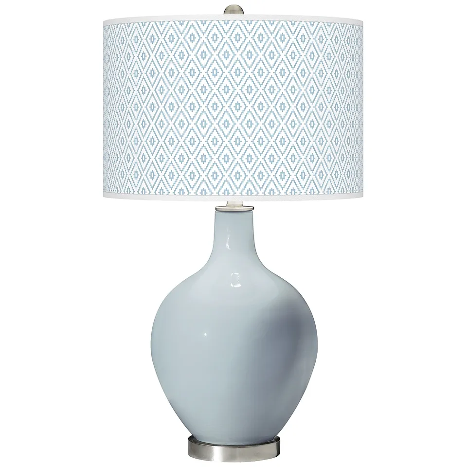 Color Plus Ovo 28 1/2" High Diamonds Shade Take Five Blue Table Lamp