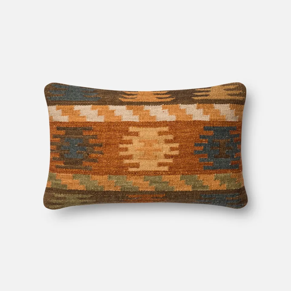 PILLOWS - RUST / BROWN - 13" X 21" Cover w/Down