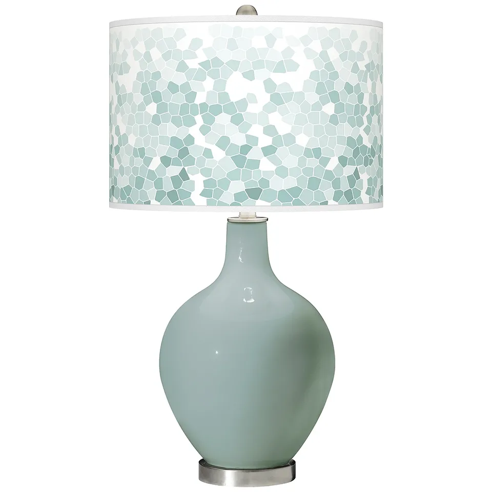 Color Plus Ovo 28 1/2" Mosaic Shade Aqua-Sphere Blue Table Lamp