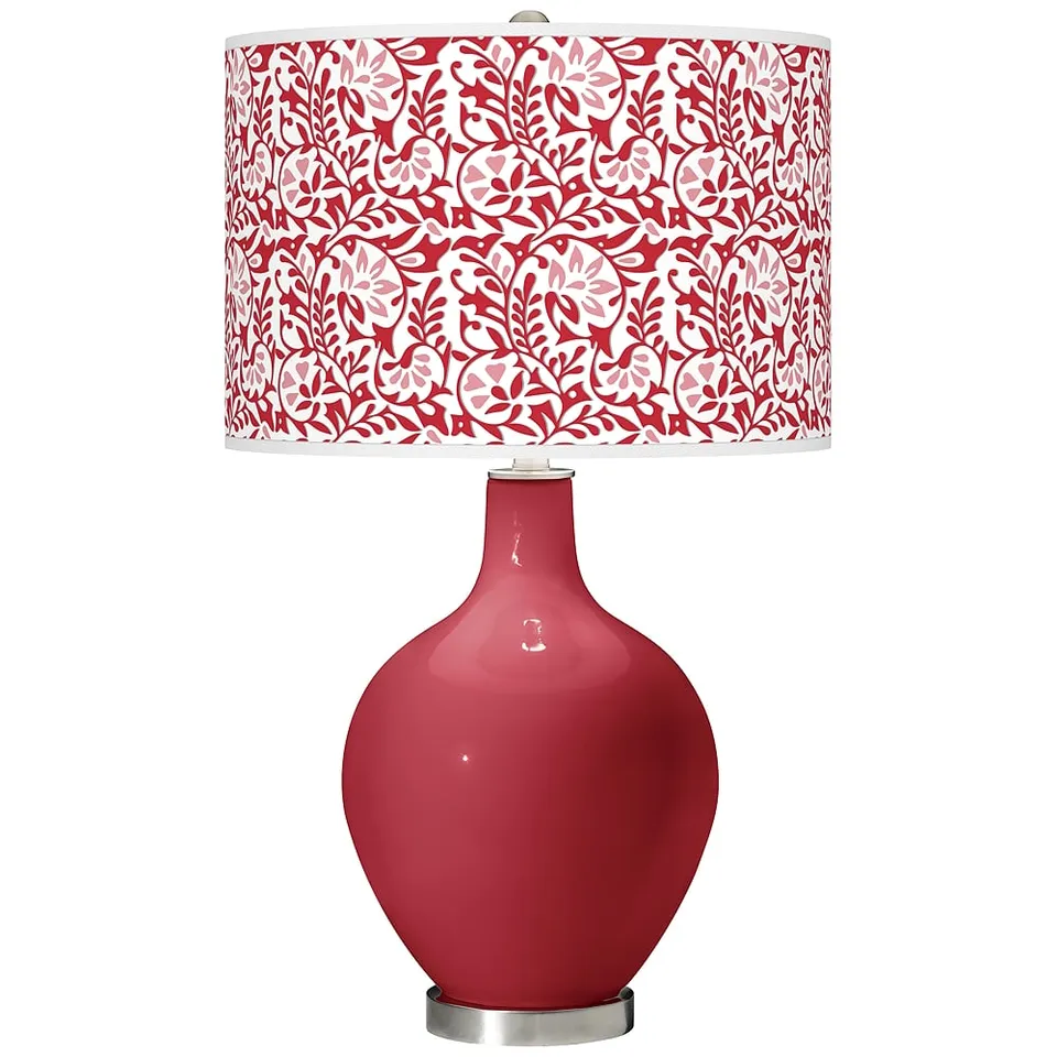 Color Plus Ovo 28 1/2" High Gardenia Shade Samba Red Table Lamp