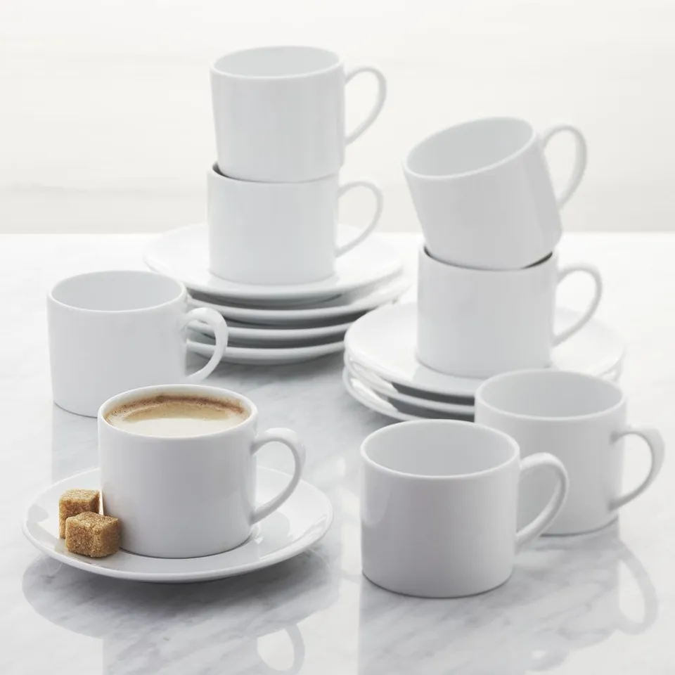Aspen 4-oz. Porcelain Espresso Cup with Saucers, Set of 8