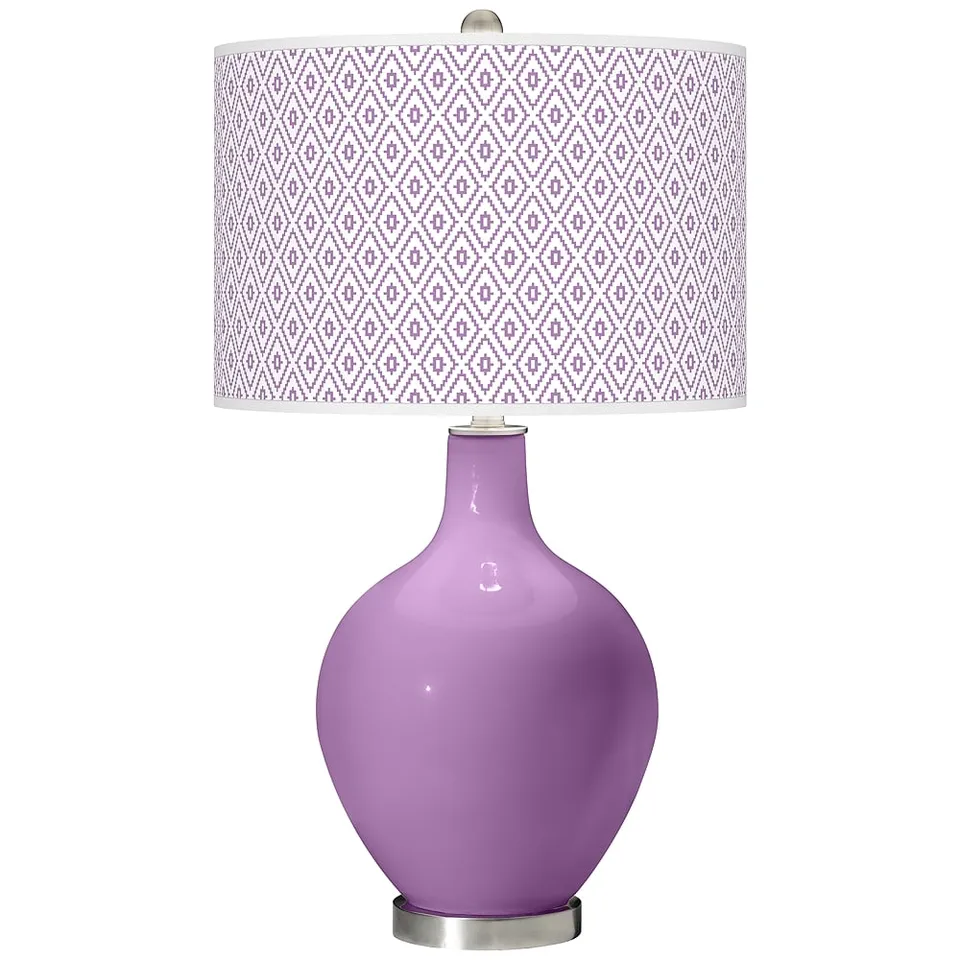 Color Plus Ovo 28 1/2" High Diamonds Shade African Violet Table Lamp