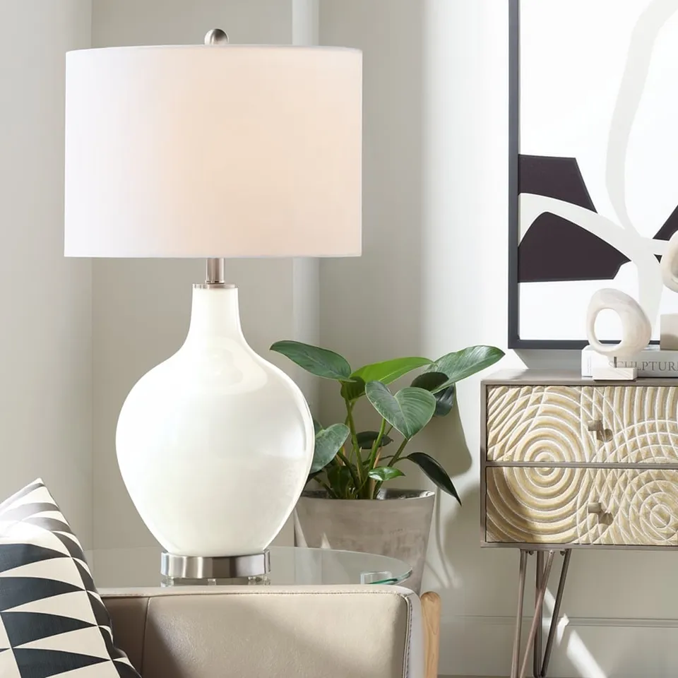 Color Plus Ovo 28 1/2" High West Highland White Glass Table Lamp