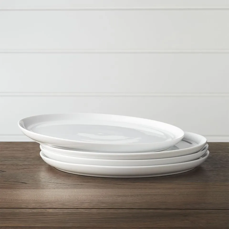 Hue White Dinner Plates, Set of 4