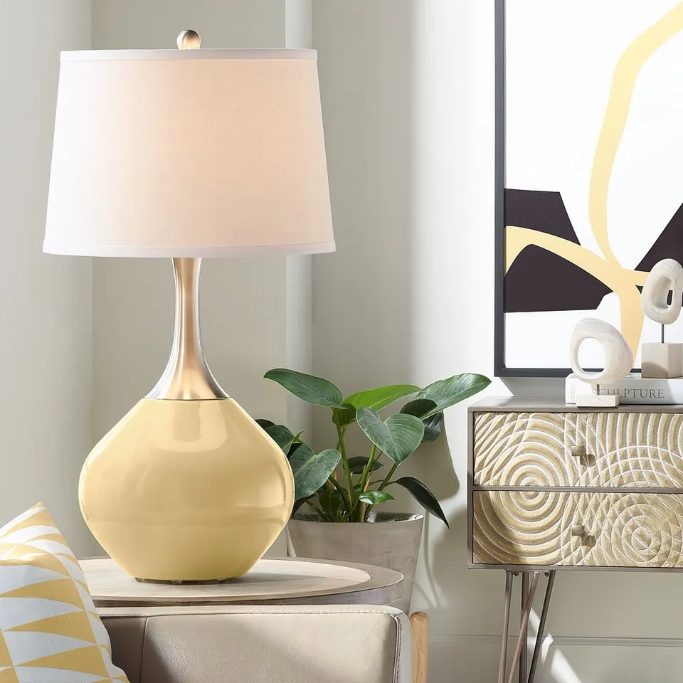 Color Plus Spencer 31" High Modern Glass Humble Gold Table Lamp