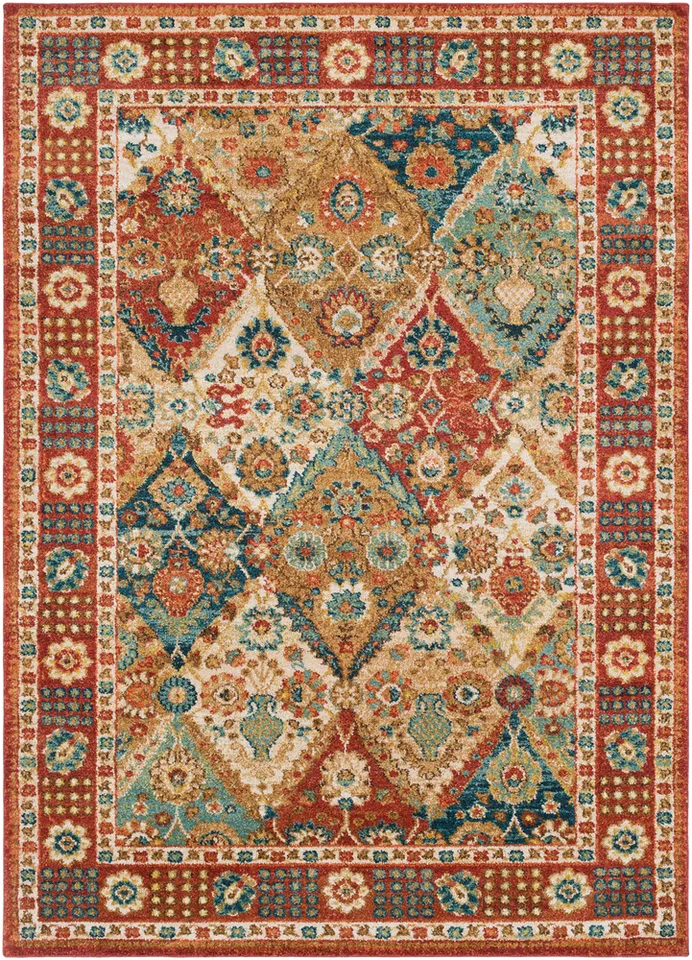 Masala Market Red Indoor 2' x 2'11" Machine Woven Rug