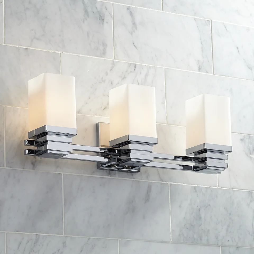 Possini Euro Bennett Collection Chrome 22" Wide Bathroom Wall Light