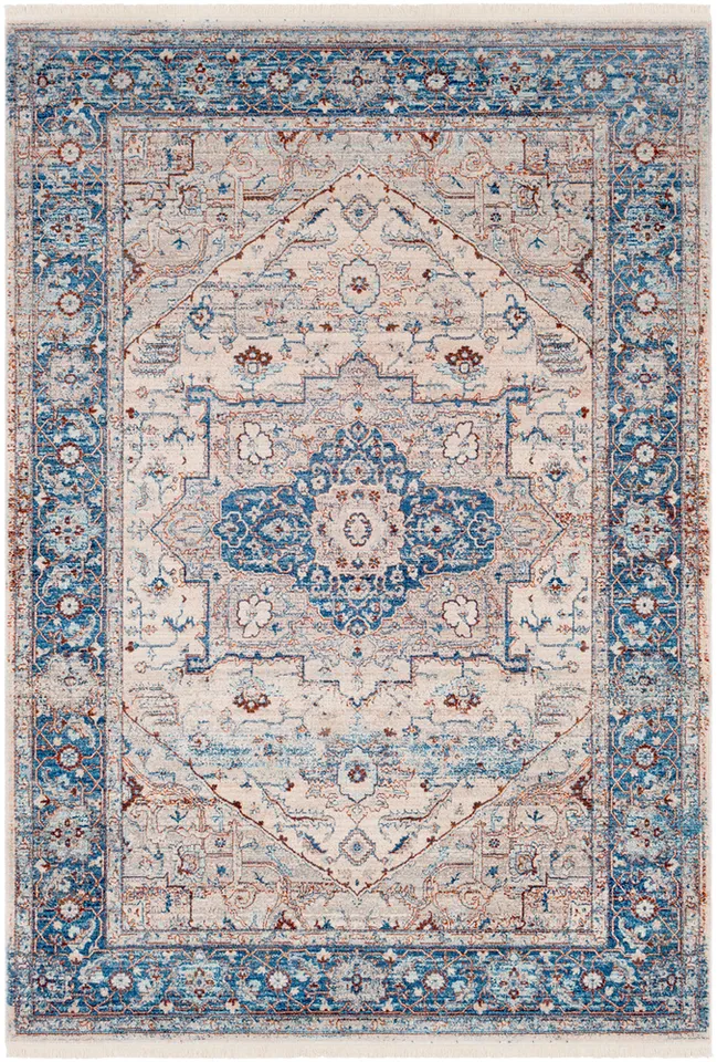 Ephesians Blue Indoor 2'7" x 4'11" Machine Woven Rug