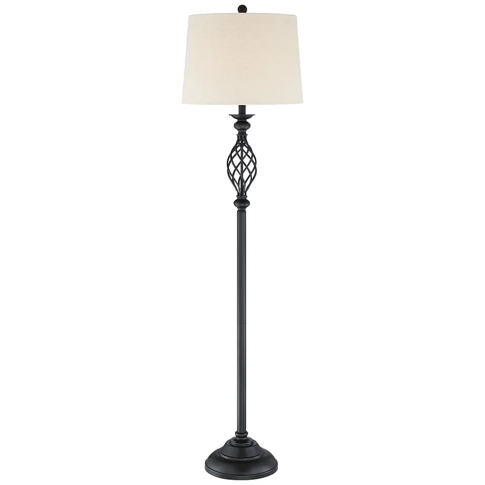 Franklin Iron Works Annie 63" High Bronze Iron Scroll Floor Lamp