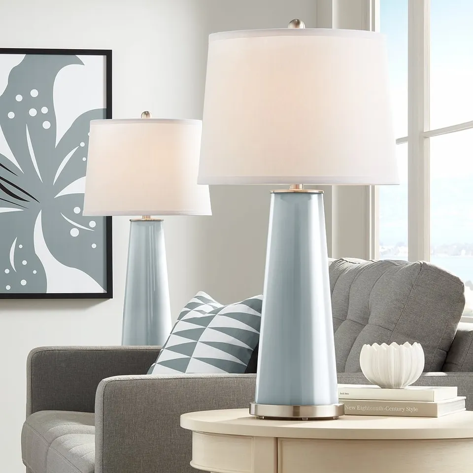 Color Plus Leo 29 1/2" Modern Uncertain Gray Table Lamps Set of 2