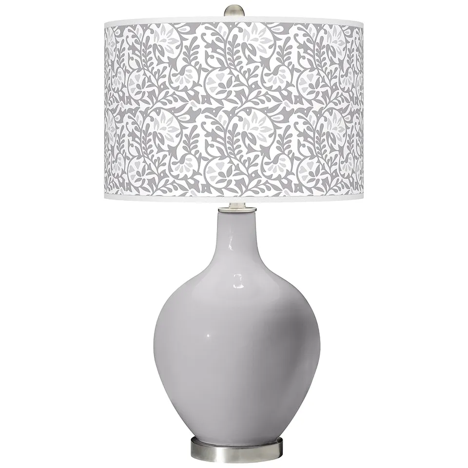 Color Plus Ovo 28 1/2" High Gardenia Shade Swanky Gray Table Lamp