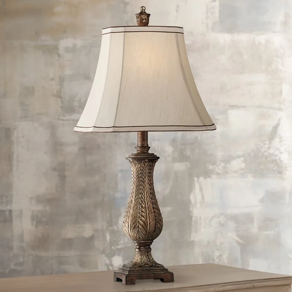 Frond 25" High Old Oak Petite Vase Table Lamp