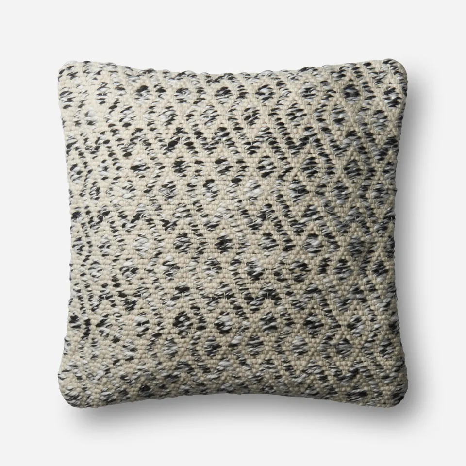 PILLOWS - BLACK / NATURAL - 22" X 22" Cover Only