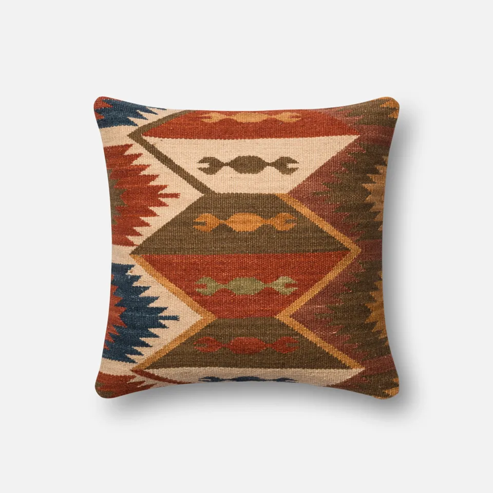 PILLOWS - RUST / BROWN - 18" X 18" Cover w/Down