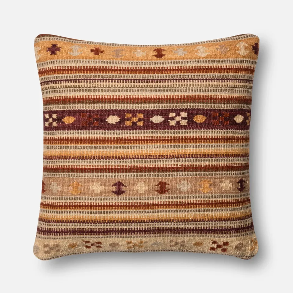 PILLOWS - RUST / GOLD - 22" X 22" Cover w/Down