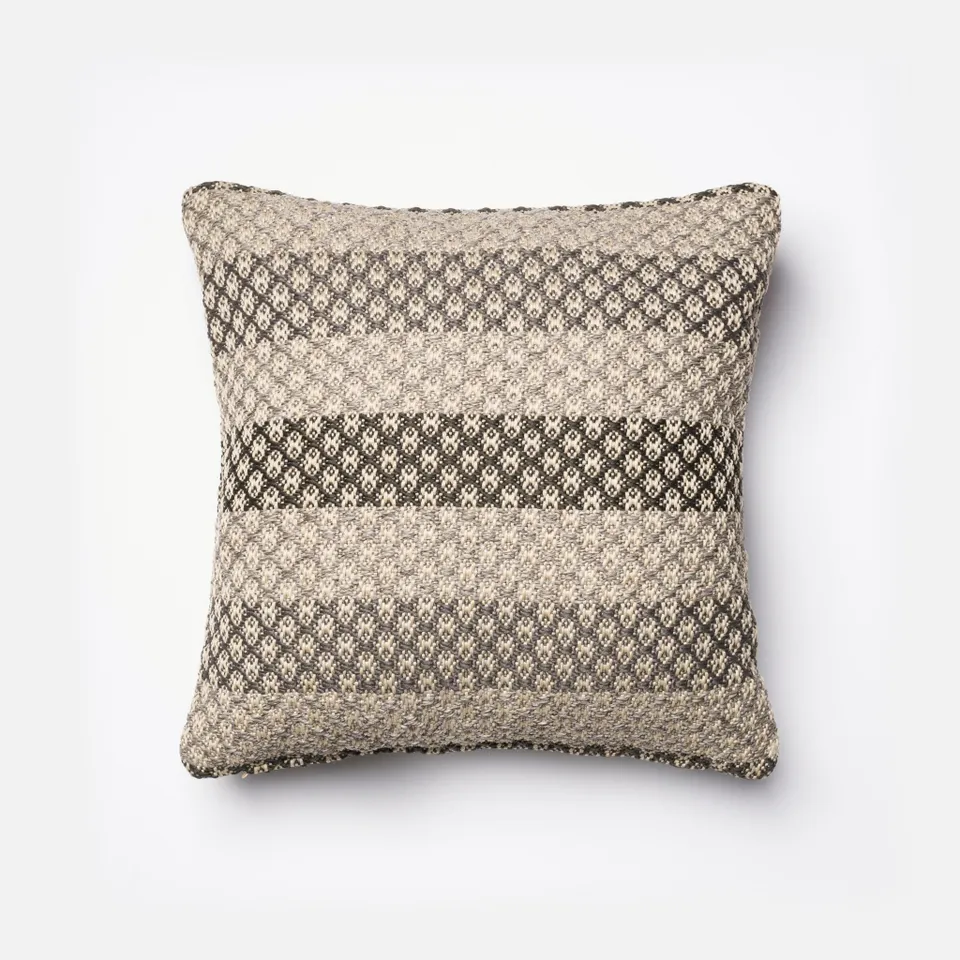 PILLOWS - GREY / MULTI - 18" X 18" Cover w/Down