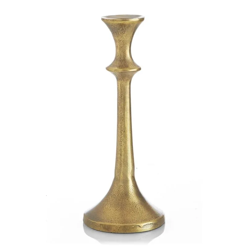 Emmett Antique Brass Taper Candle Holder 9.25"