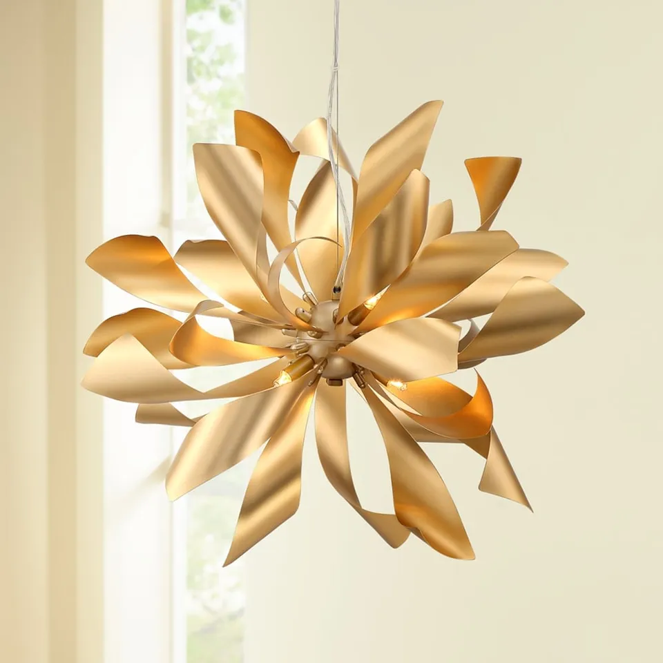 Possini Euro Baldwin 25 1/2" 6-Light Gold Starburst Modern Pendant