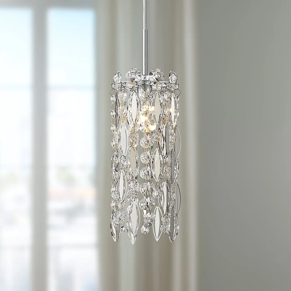 Possini Euro Alyssa 4" Wide Chrome and Crystal LED Mini Pendant Light