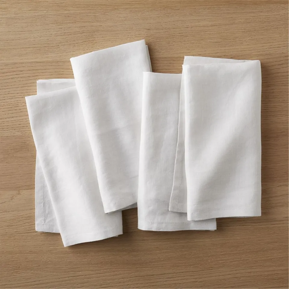Bolt White Linen Napkin Set of 4