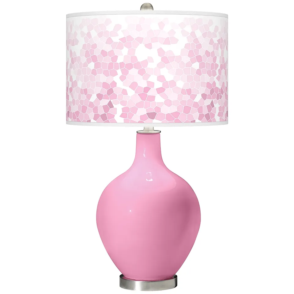 Color Plus Ovo 28 1/2" High Mosaic Shade Candy Pink Table Lamp