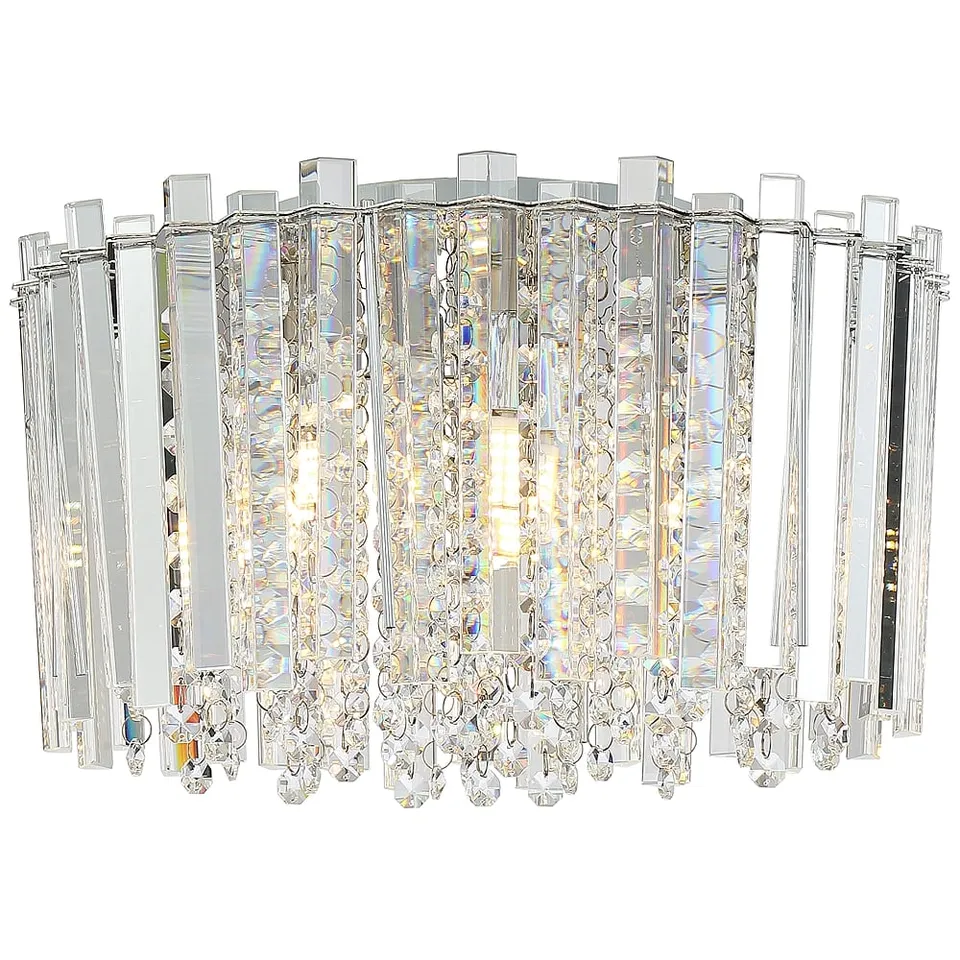 Possini Euro Francesca 14" Wide Clear Crystal LED Ceiling Light