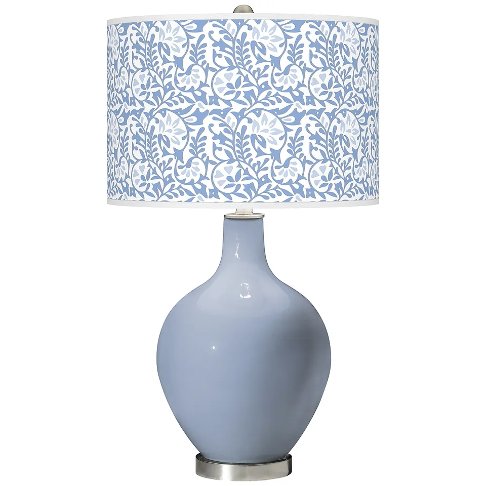 Color Plus Ovo 28 1/2" Gardenia Shade Sky Blue Table Lamp