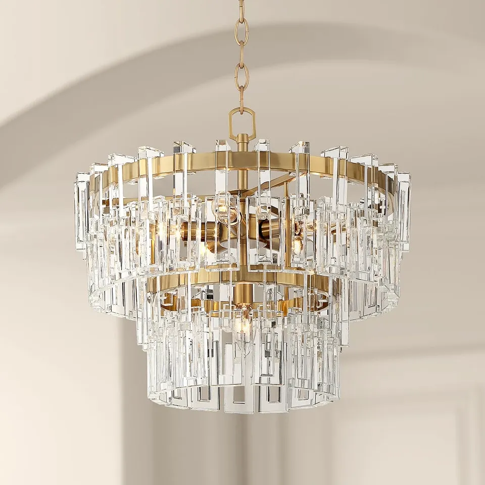 Possini Euro Luxum 18 3/4" Brass and Crystal Pendant Light