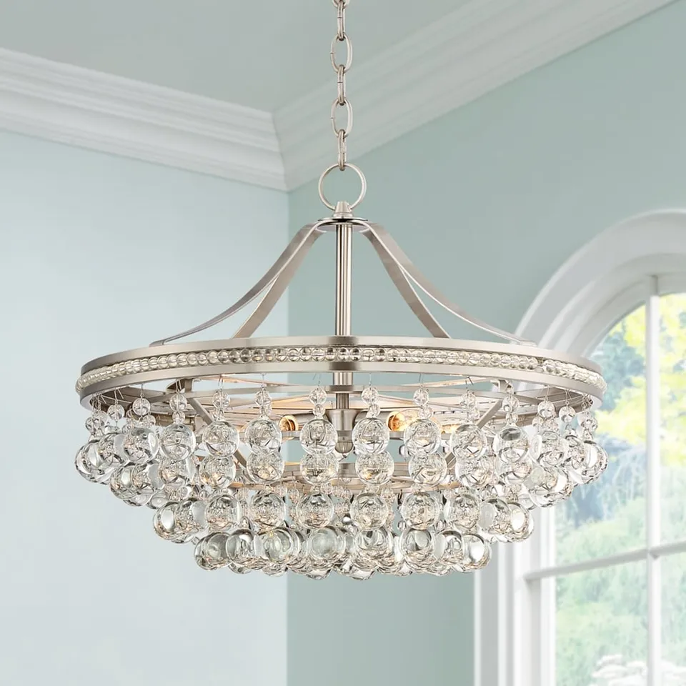 Possini Euro Wohlfurst 20 1/4" Nickel Crystal Pendant Light