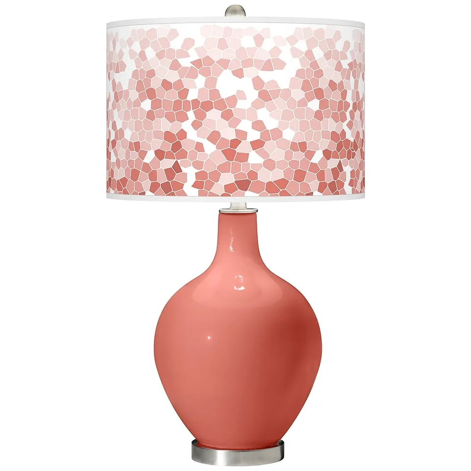 Color Plus Ovo 28 1/2" High Mosaic Shade Coral Reef Pink Table Lamp