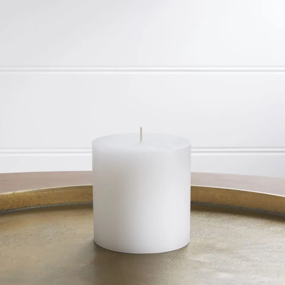 White Pillar Candle 4"x4"