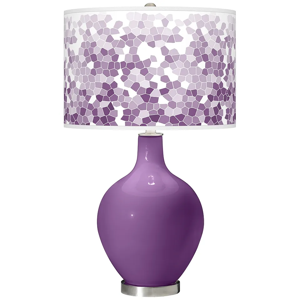 Color Plus Ovo 28 1/2" Mosaic Shade Passionate Purple Table Lamp