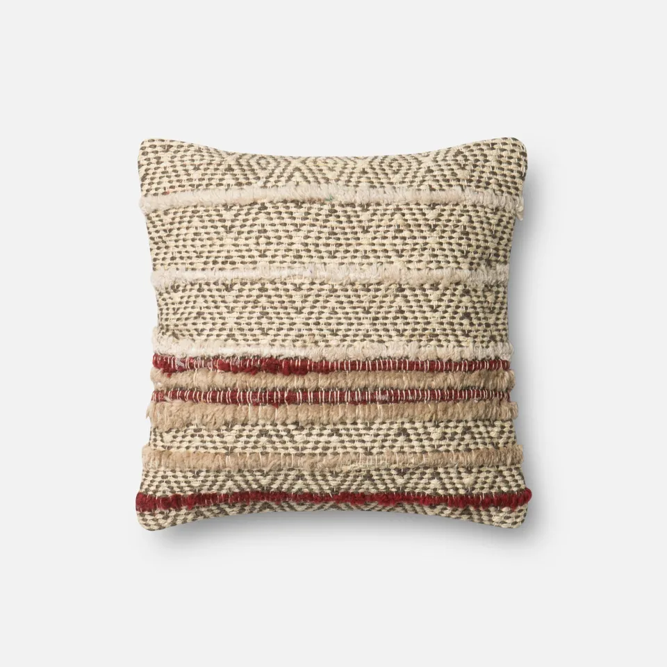 PILLOWS - BROWN / RED - 18" X 18" Cover Only