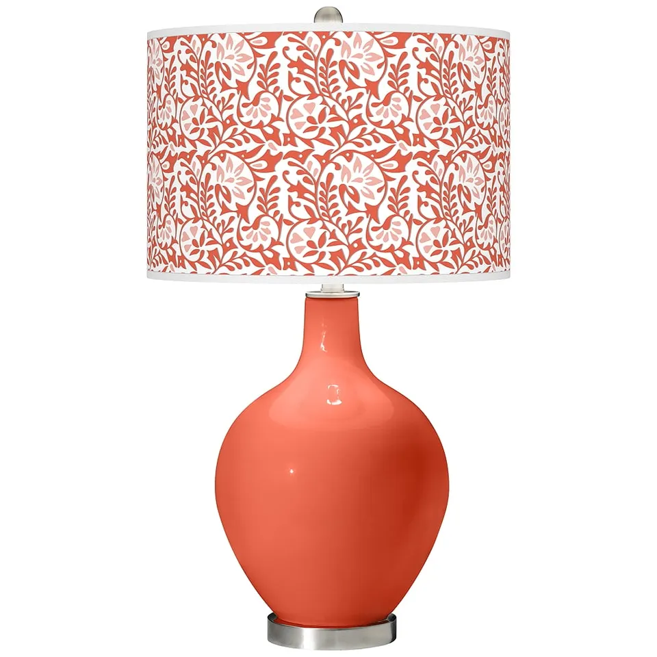 Color Plus Ovo 28 1/2" Gardenia Shade Daring Orange Table Lamp