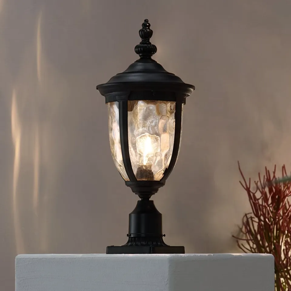 John Timberland Bellagio 22 3/4" Black Post Light with Pier Adapter