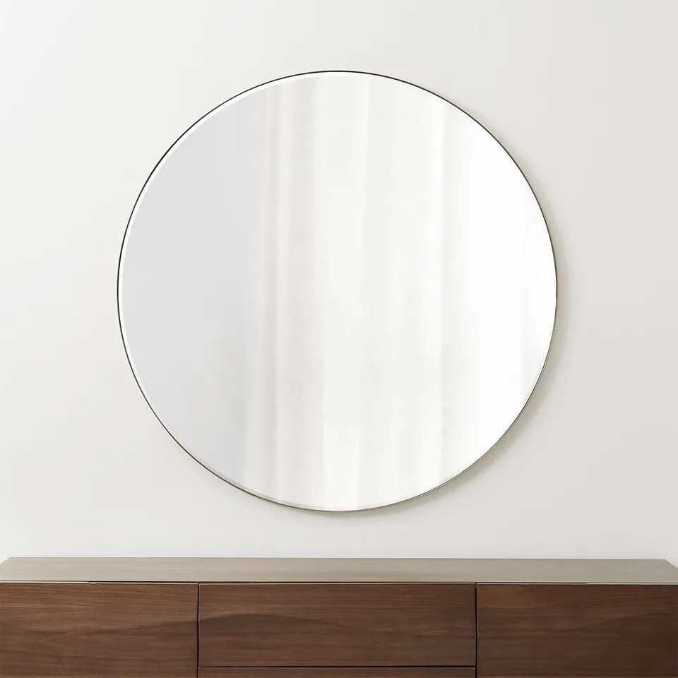 Edge Brass Round Wall Mirror 48"