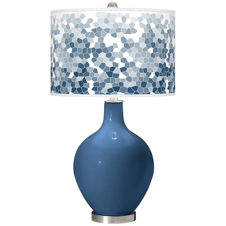 Color Plus Ovo 28 1/2" Mosaic Shade Regatta Blue Table Lamp
