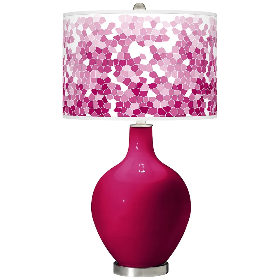 Color Plus Ovo 28 1/2" Mosaic Shade French Burgundy Red Table Lamp