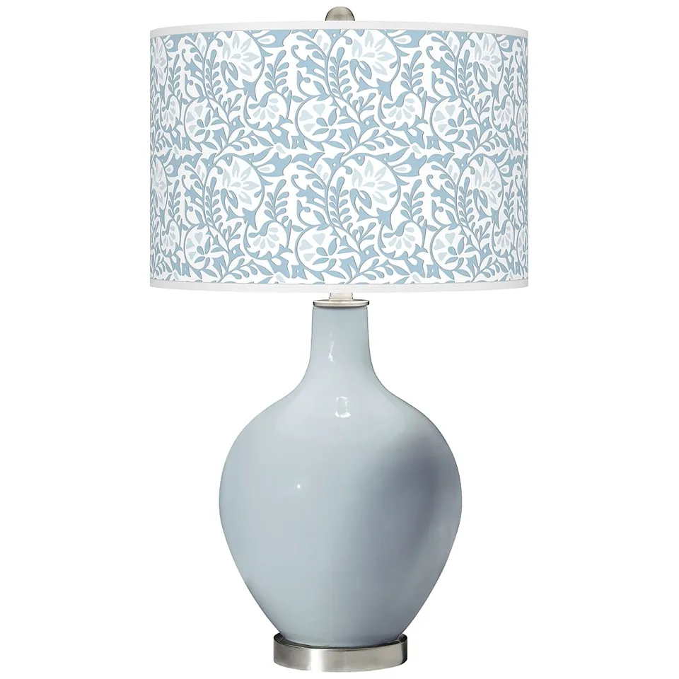 Color Plus Ovo 28 1/2" High Gardenia Shade Take Five Blue Table Lamp
