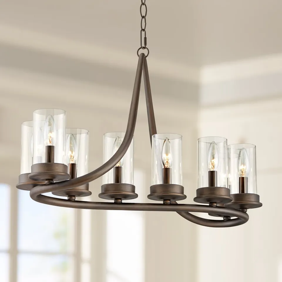 Franklin Iron Heritage 29 3/4" Bronze Linear Kitchen Island Chandelier