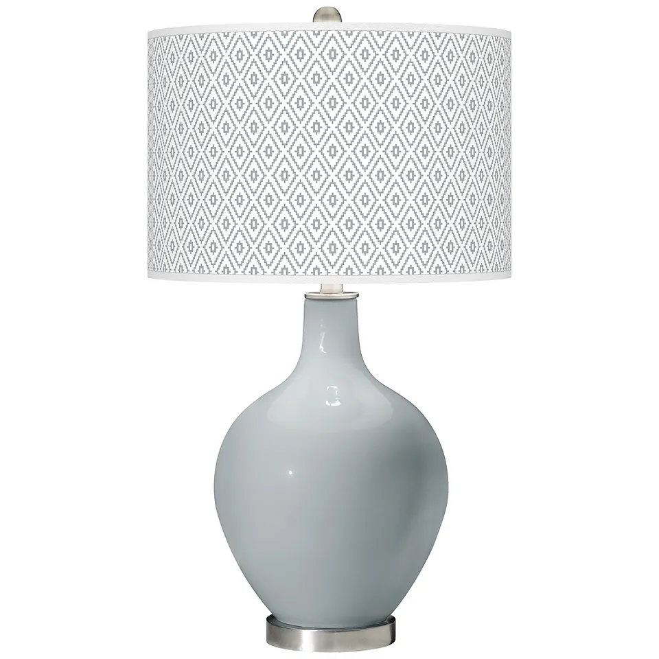 Color Plus Ovo 28 1/2" High Diamonds Shade Uncertain Gray Table Lamp
