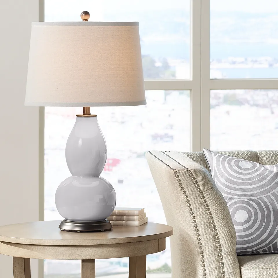 Swanky Gray Double Gourd Table Lamp